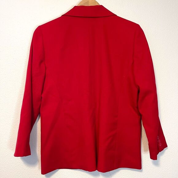 Vintage Pendleton Red Wool Blazer Size 10 Petite - Picture 7 of 9